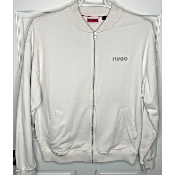 HUGO by HUGO BOSS Men's Size M Oversized French Terry Logo Full Zip Jacket - Picture 1 of 11